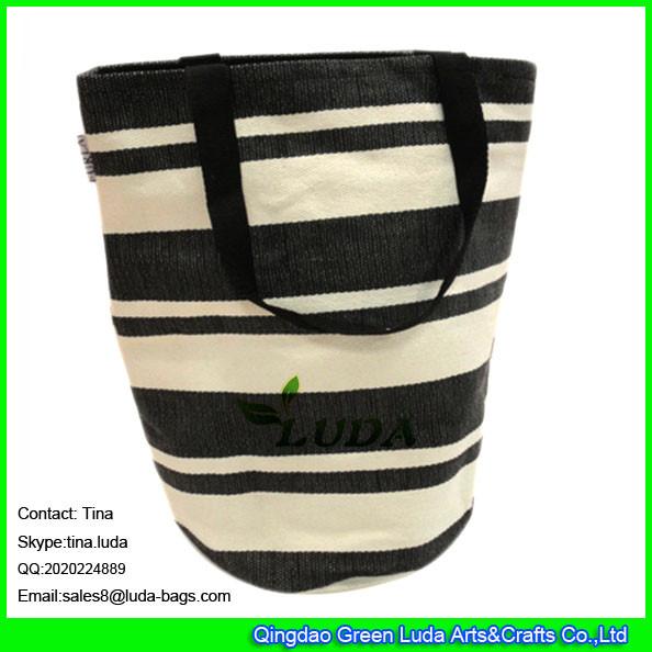 LUDA decorative straw tote bag stripe natural paper straw bag wholesalers