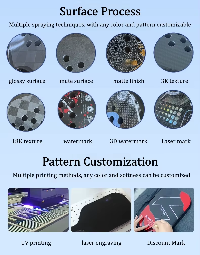 OEM Custom 3K Carbon Fiber Padel Racket with Superior Spin Power and Custom Logo Printing