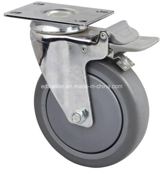 Rolamento de Esferas Pedido personalizado Edl Chrome 6 110kg Plaque Brake TPE Caster 5726-57