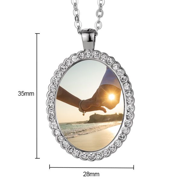 Collier de bijoux Souvenir Cadeau Collier avec pendentif en forme de cœur Collier sublimation en forme de cœur avec diamant