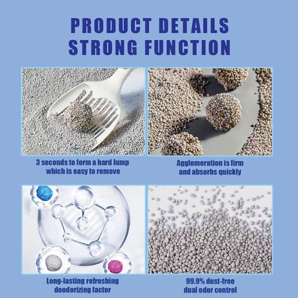 No Dust Clumping Bentonite Cat Sand Customised Deodorization Bentonite Clay For Cats