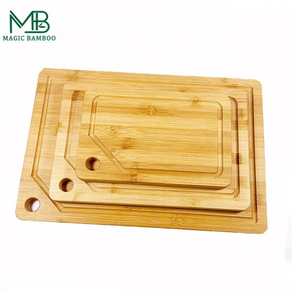 Tabla de corte de madera gruesa 285x210x8mm Rectángulo para la preparación de alimentos en la cocina del chef