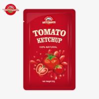 Distribuição global de bolsas de ketchup personalizadas de 50g para alta qualidade e certificadas pela ISO HACCP e FDA