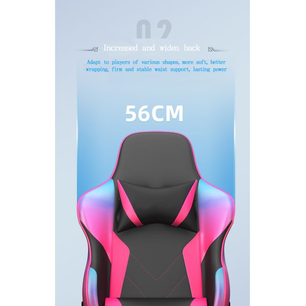 Flowing Light And Color Luxury PU Leather Racing Gaming Chair for Computer Gamer