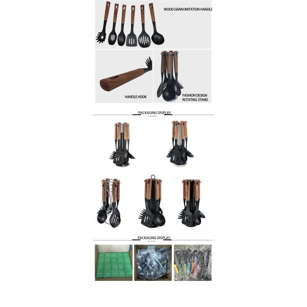 7-Piece Stainless Steel Kitchenware Set Nylon Cooking Utensils and Custom Logo Option