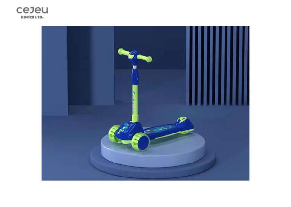 3D Light Music Rear PU Flash Baby Kick Scooter 18kg To Steer Toddler