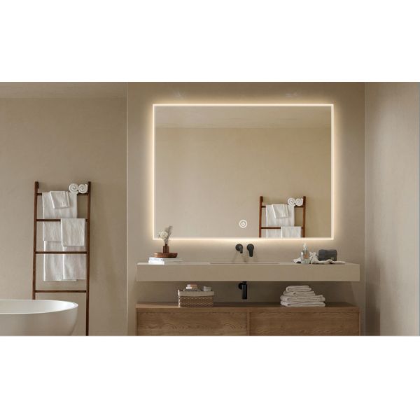 Acrylic Frame Smart Touch LED Demister Mirror , Bathroom Mirror With Lights And Demister