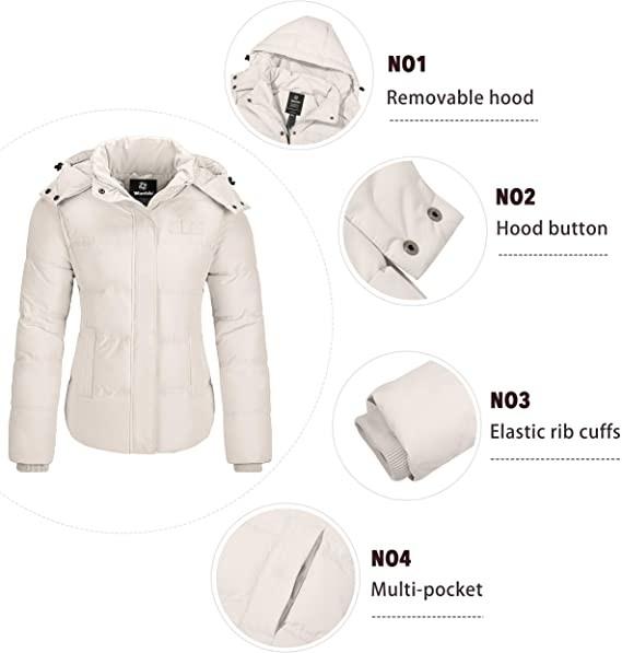 85% Duck Down 15% Poliester Womens Long Puffer Coat With Removable Hood