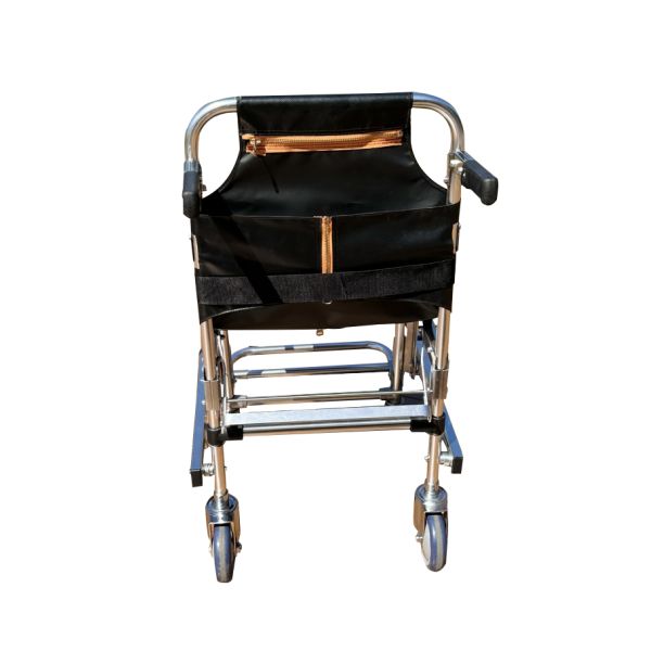 Foldable Thickened Aluminium Alloy Stair Stretcher With PVC Fabric 4 Wheels And 6 Handles