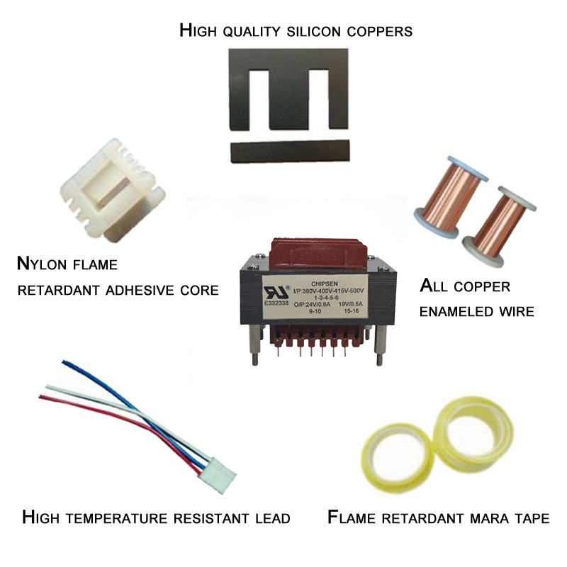 Dual Output EI60 Low Frequency Transformer PCB Mount 380V 400V To 24V 19V