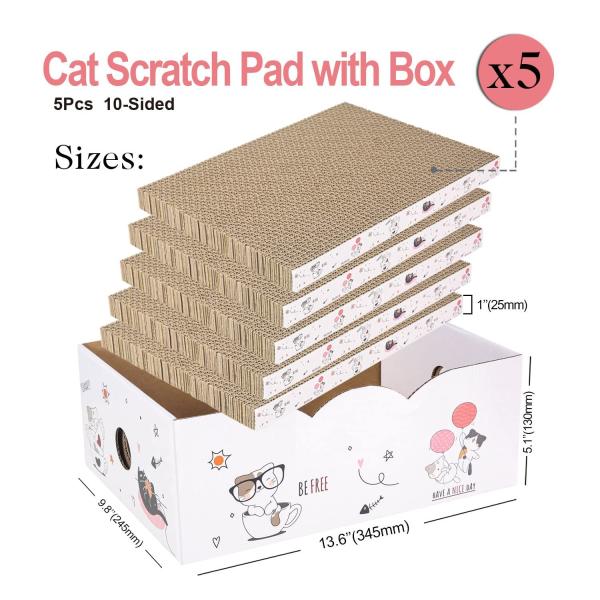 Cat Scratcher Cardboard,Reversible,Durable Recyclable Cardboard, Premium Scratch,Suitable for Cats to Rest, Grind Claws and Play