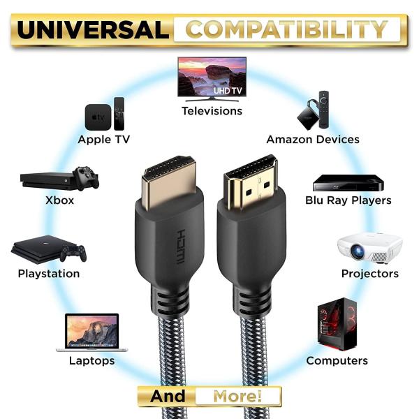 Cabo de áudio de vídeo HDMI de alta velocidade 4K 120Hz 8K 60Hz com material de núcleo de fio de cobre nu