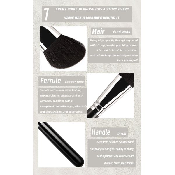 A20 Medium Light Peak Goat Hair Powder Contour Brush  Dense Contour Brush Comfortable