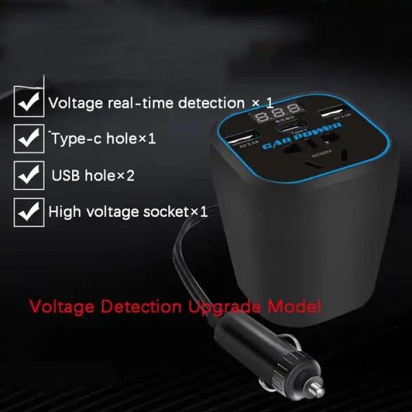 Car Power Inverter Pure Shine Car Inverters Converters 12V 24V To 110V 220V  Power Inverter Dc 12V To Ac 220V For Car Cupholder