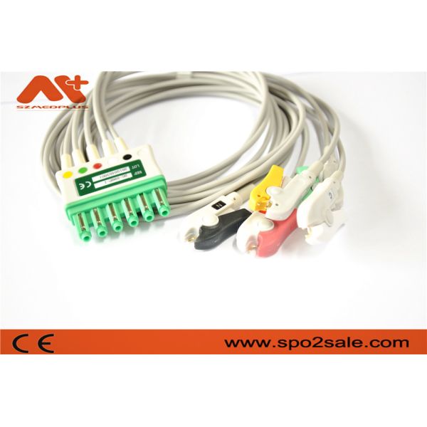 Draeger Compatible ECG Patient Cable 5 Lead Clip MS16546 AHA