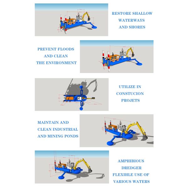 Amphibious Swamp Buggy Excavator with 10 inch Draught 25KG Weight