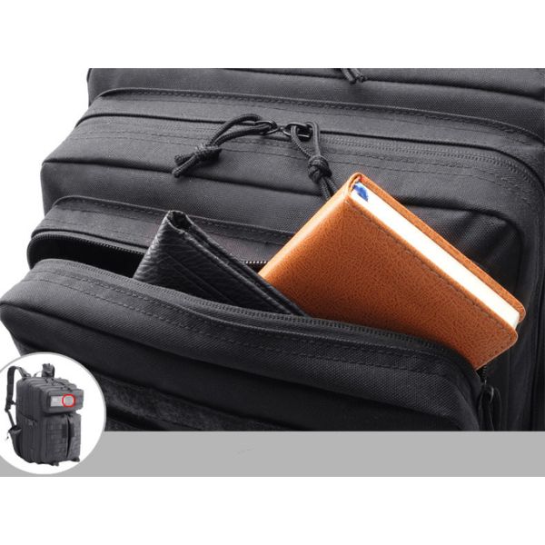 покрытие PU сумки водоустойчивое 1000D Cordura рюкзака армии черноты 45L