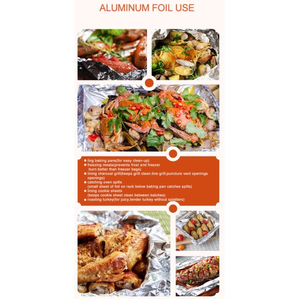 Кухонная тяжелая бытовая фольга с пищевым качеством 8011 и индивидуальной длиной