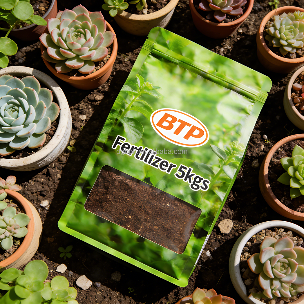 Custom logo Digital Printed Stand up Pouch Chemical Fertilizer Storage Window Plastic Packaging Zipper Bag