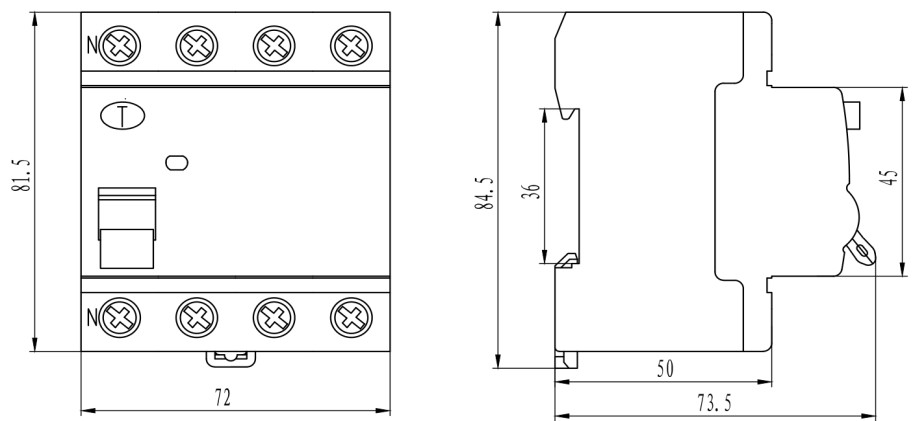 автомат защити цепи RCCB 50/60Hz 2P 4P электрический остаточный настоящий для нагревателя воды