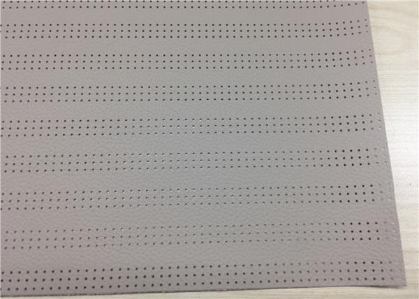Custom Polyester Faux Leather , 1.0 Mm Light Grey Pvc Leather Fabric Fire Resistance