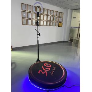 Cabine de fotos 360 graus para casamento Cabine de fotos 360 automática Suprimentos para festa rotativa com estojo de voo