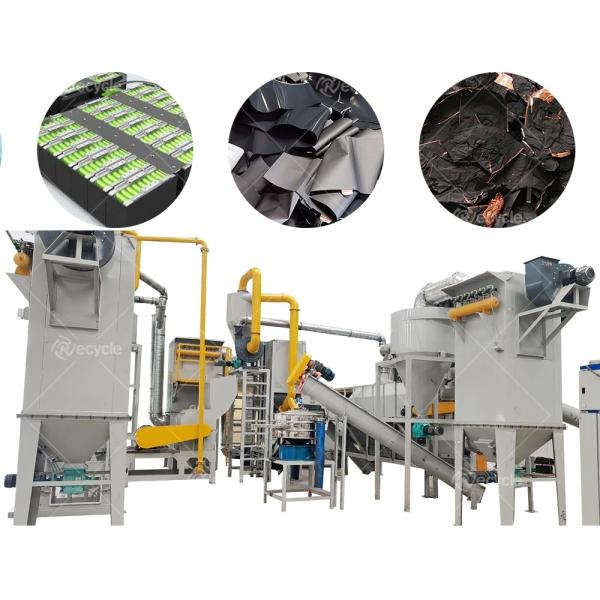 Embalagem padrão Equipamento de reciclagem de baterias de íons de lítio para massa negra sustentável