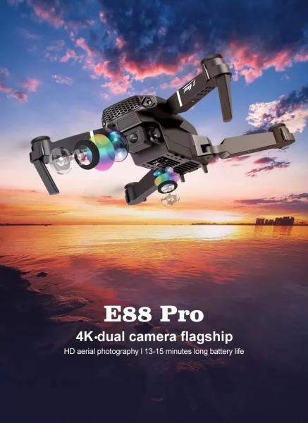 E88 Pro Aerial Drone Remote  Controlled Airplane Toy Fixed Height Drones Quadcopter 4k Professional FPV Drone