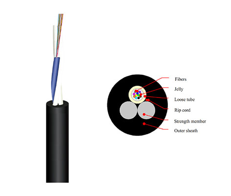 8.0mm Diameter Outdoor Fiber Optic Cable 12 Hilos Monomodo Mini ADSS Span 100m