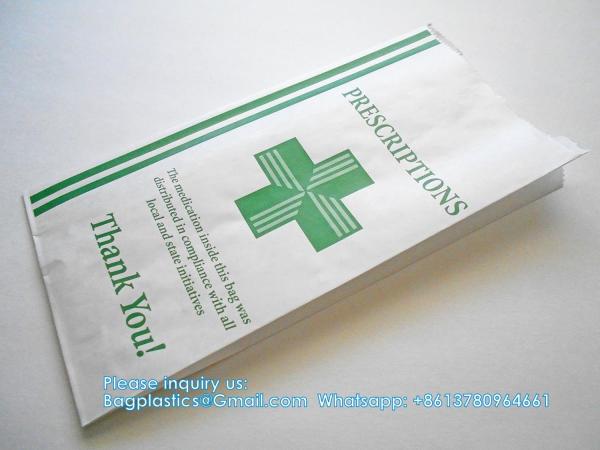 Pharmacy Bag, Prescription Bag 8 x 5 x 17”Pharmacy Paper Bag  Medicine Container, Medication Pack