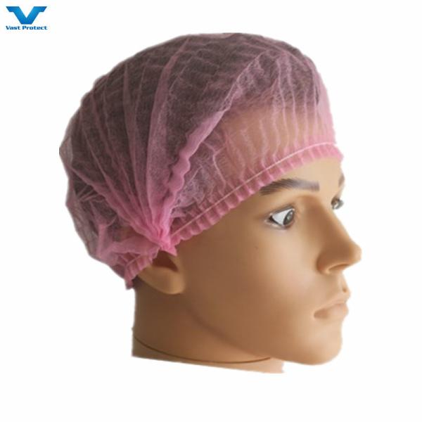 Disposable Nonwoven Mob Strip Clip Hairnet Cap 18 21 10GSM 12GSM White Blue Pink Red Green Purple Black
