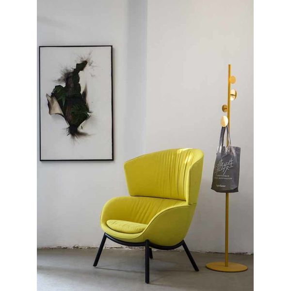 Curved Commercial Lounge Chair High Back Modern Fabric Accent Chair For Hotel Office