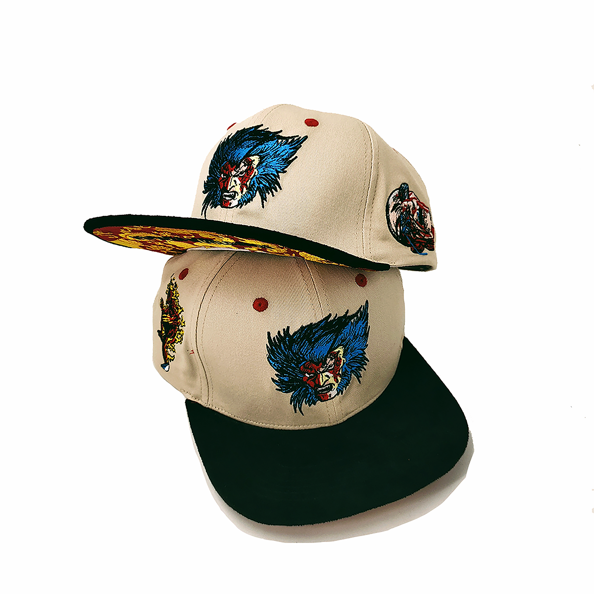 6 Panel Custom Flat Bill Snapback Caps Luxurious Underbrim Visor Baseball Adjustable