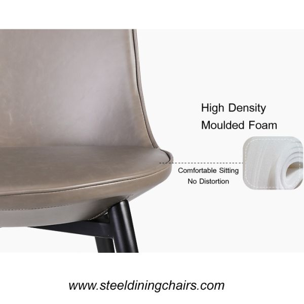 82.5cm 48cm Leather Dining Chairs With Metal Legs