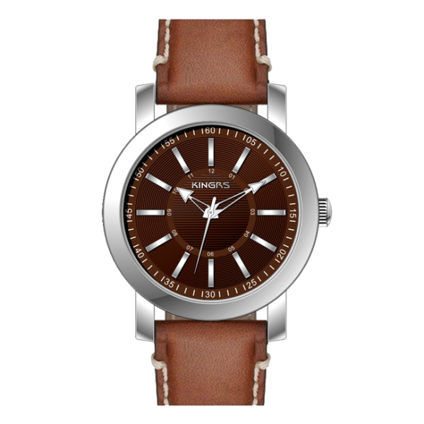 Waterproof Sports Watch With Genuine Leather Band , Men's Fashion Watch