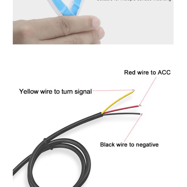 Couleur 300mm de bande à tube en ruban du phare LED de voiture de secours double 450mm 600mm