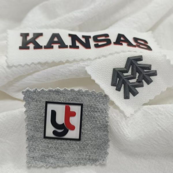 Custom Washable 3D Silicone Labels with Loop Fold for Bags Garment Shoes and Textiles