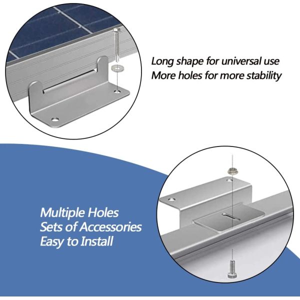 Instalação fácil TALL Z Bracket Solar Panel Brackets para suporte livre de corrosão