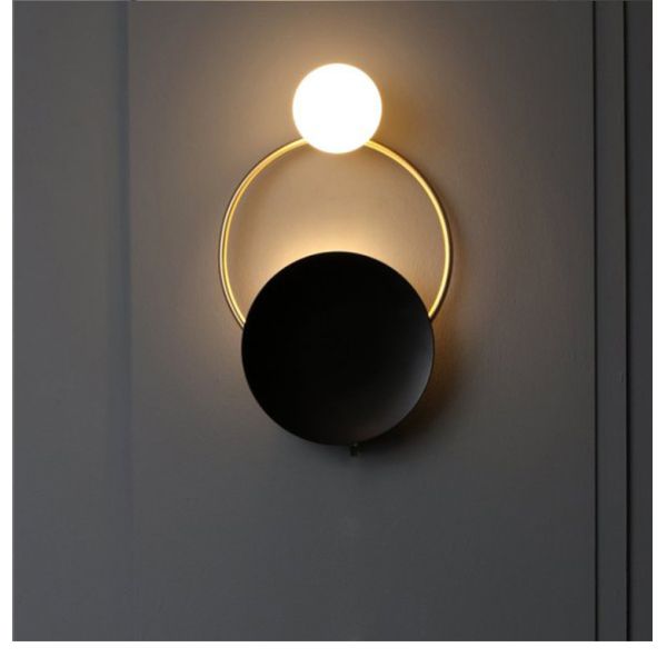 JYLIGHTING Lampe murale nordique moderne et créative, lampe murale pour salon, art, chambre à coucher, chevet, designer, lampe murale ronde