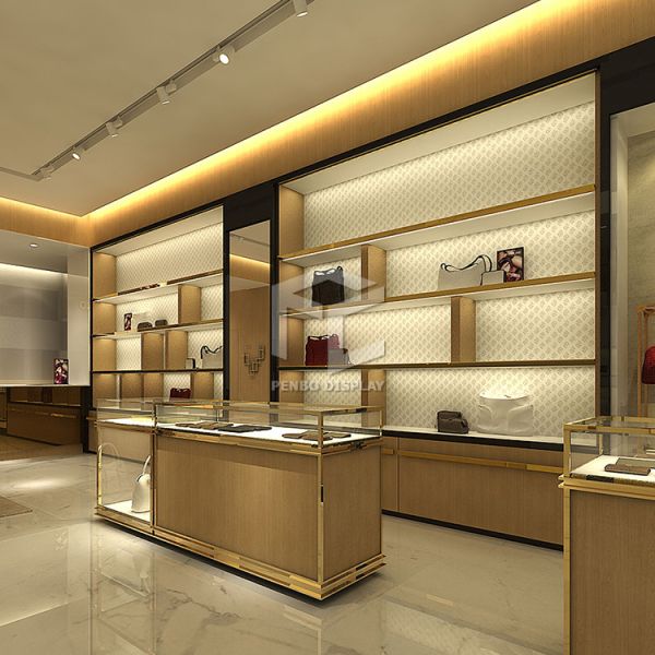 T4 LED Boutique Bag Store Display Showcase 8mm Tempered Glass