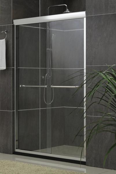 Inline Sliding Double Bath Shower Screen Aluminum Alloy Frameless Nano Tempered Glass