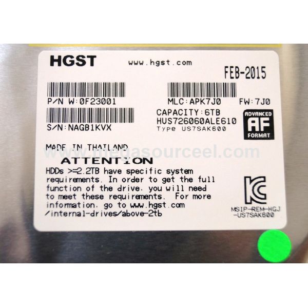 3.5 inch HGST HUS726060ALE610 6 TB enterprise hard disk 7200 rpm SATA3