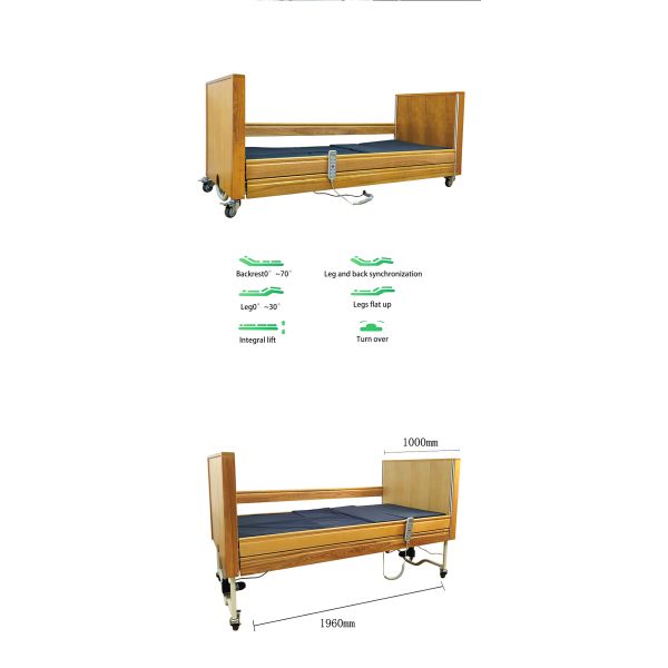 Des lits d'hôpital électriques populaires pour les personnes âgées pour la télécommande domestique