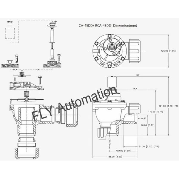 RCA45DD 1-1/2 inch DD Series Australia FLY/AIRWOLF Pneumatic Pulse Jet Valves