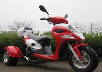 tri curso de refrigeração SOHC do cilindro quatro da motocicleta da roda 50cc ar único com a caixa traseira grande