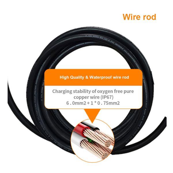 32a 7kw Home Ev Charger Cable 19.6ft Type 2 Ev Charging Station Wallbox