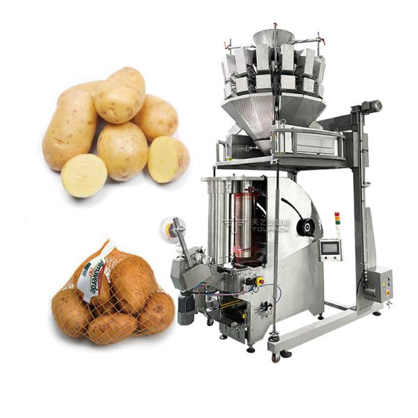 Machine d'emballage automatique en filet avec fonction de clip pour légumes (pommes de terre, oignons, ail, oranges) - Machine d'emballage en filet