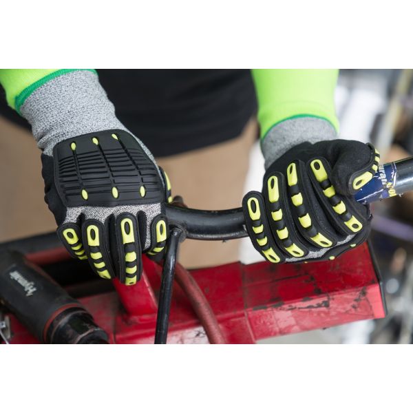 HPPE отрезало перчатки безопасности вибрации угольной шахты доказательства анти- с черный окунать нитрила