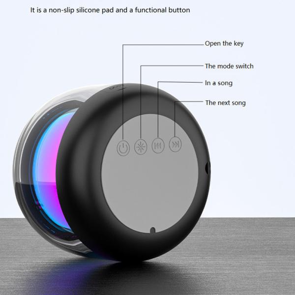 80mm Bluetooth Speaker Ambient Night Light 600mAh Waterproof Night Light