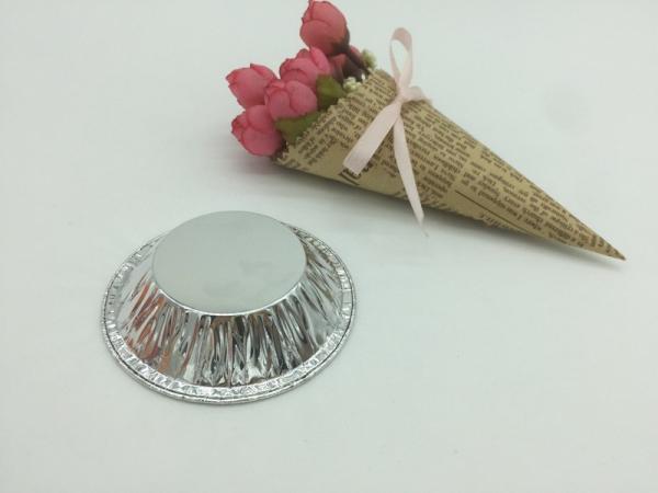 60ML Aluminum Foil Cups Round Shape Silver Foil Baking Cups Min Size For Egg Tart